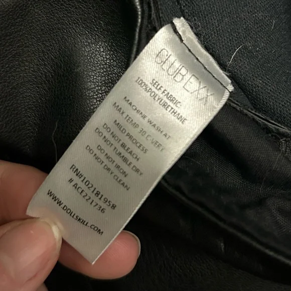 Club Exx Groundwork Cargo Flare Vegan Leather Lace-Up Low Rise Pants DollsKill - Picture 7 of 14